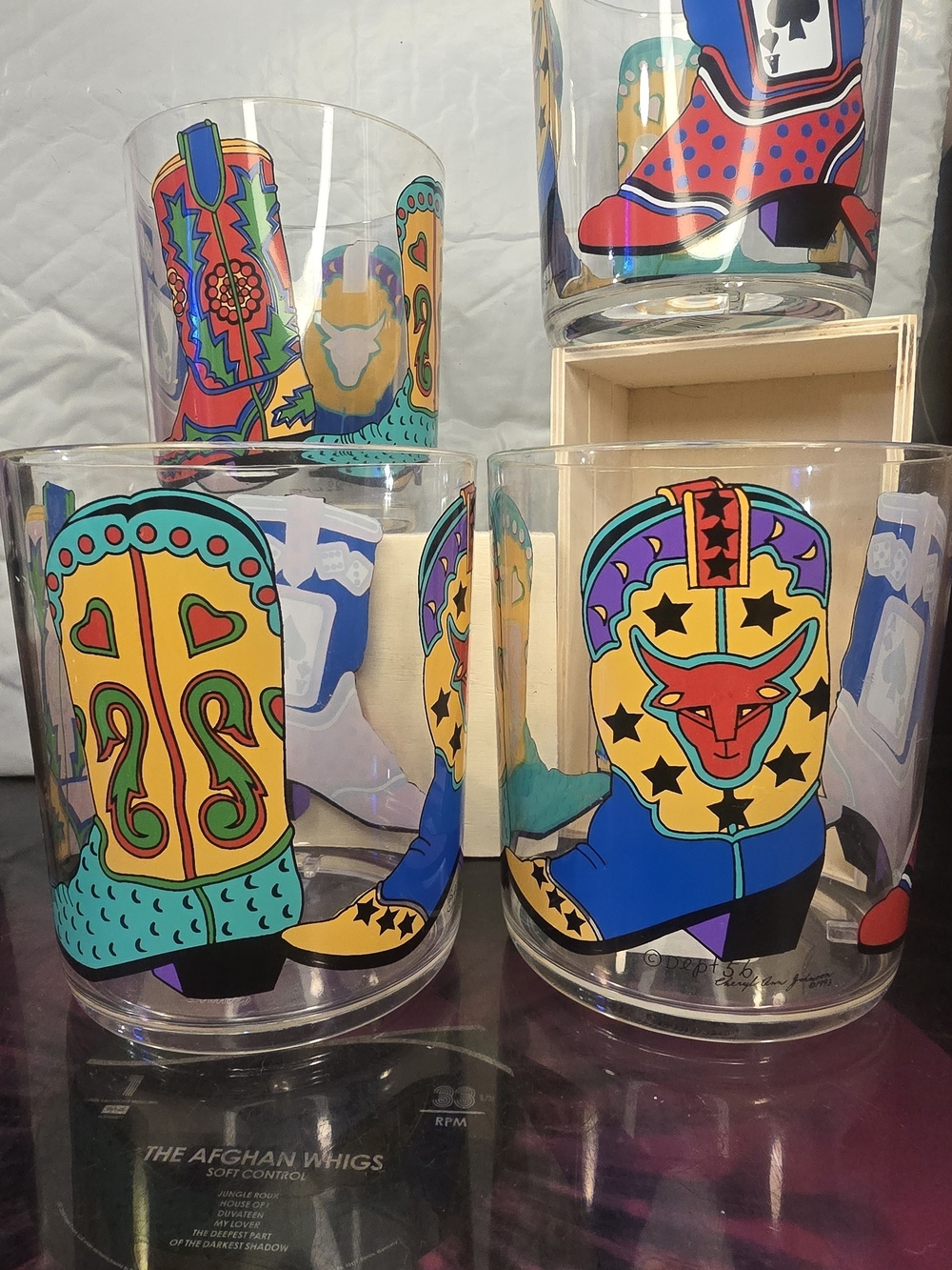 Department 56 Colorful Cowboy Boot Plastic Tumblers - Set Of 4